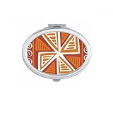 DIYthinker Brown Moulin à Vent Mexique Totems Civilisation Ancienne Dessin Ovale Maquillage Compact Miroir de Poche Portable Mignon Petit Miroirs Main Multicolore