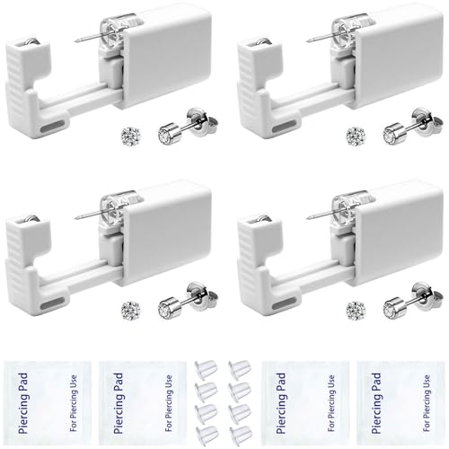 Ear Piercing Gun Kit, Disposable Ear Piercing Gun with Silver Earring Studs