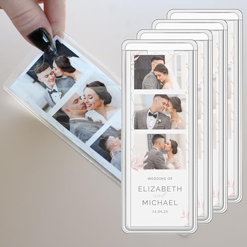 2x6 Stick-On Photo Booth Pockets - Self-Adhesive Clear Sleeves for Albums, Scrapbooks & Planners - Photo Strip Holders - DIY Scrapbooking Photo Holders (2X6, 10, Count)