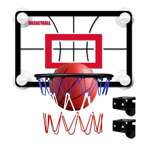 Panier de basket mural intérieur 45 x 30 cm avec ventouses et arceau pliable