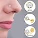 VAMA FASHIONS Golden Single Diamond Stone Pierced Screw Nosepin Mild Piercing Stylish Nose Ring Stud For Women (Size 5mm) (White Cup Stone Nose Pin)