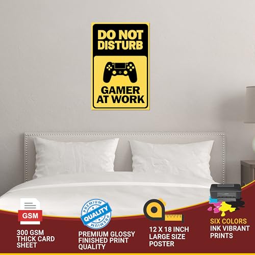 Image of Gaming Poster for Wall | Gaming Sticker for Wall | Gamer Posters Wall Design | Gaming Zone Wall Paper | Gamers Wall Poster for Home Room Decor | Gaming Posters for Bedroom, Door, Home Decor
