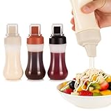 Dokpav Juego de 3 Botella Del Apretón De La Salsa De 5 Agujeros, Botellas Exprimibles para Salsas y Condimentos, con Tapa...