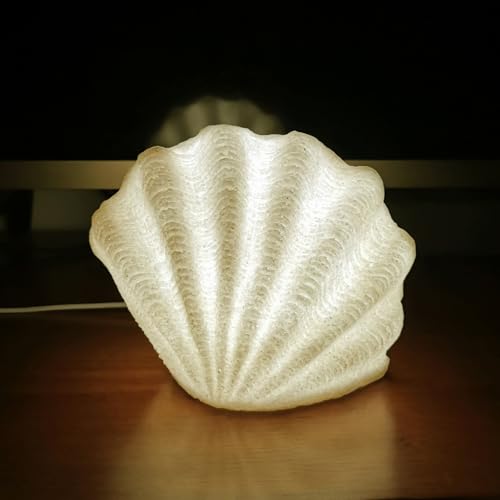 UFAIRV Shell Lamp- USB Interface Night Light Decorative LED Seashell Lamp- Ocean Nightlights Beach Ocean Room Decor for Bedroom Sandstone Material Continuous Power Supply no Battery Required
