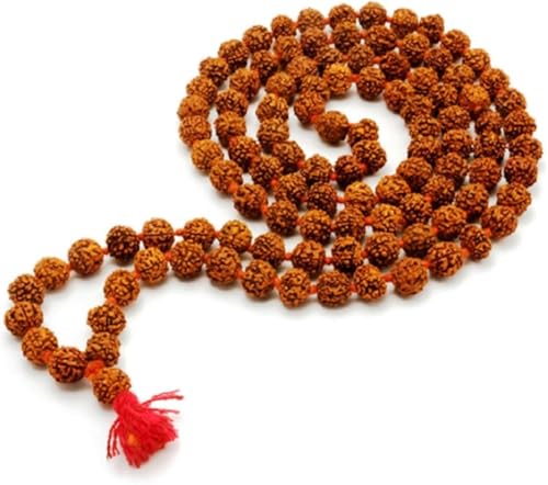 Nature Blaze Religious 5 Mukhi Rudraksh Mala 7-8MM with108+1 Beads Japa Natural Original Rudraksha Rosary Ideal for hand Japa Ma