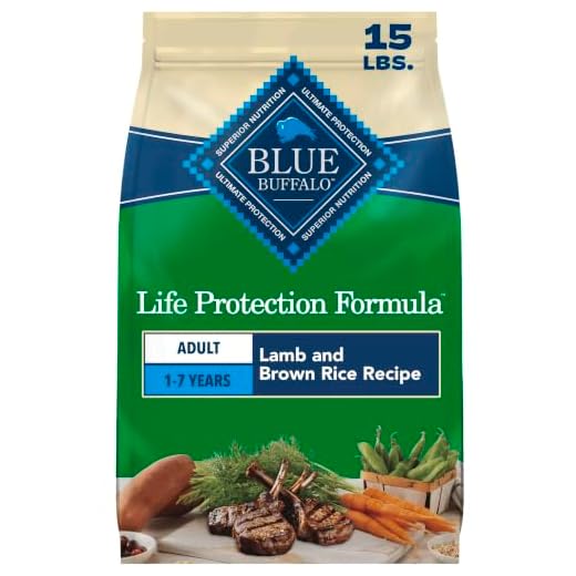 Blue Buffalo Life Protection Formula Adult Dry Dog Food, Helps Build and Maintain Strong Muscles, Made with Natural Ingredients, Lamb & Brown Rice Recipe, 15-lb. Bag