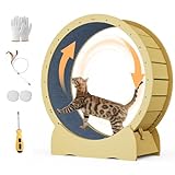 41 inch Cat Exercise Wheel,Large cat Wheel for Indoor Cats,with Detachable Carpet & Toy,for Running/Walking/Training, Suitable for Most Cats