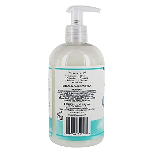 Kirk's Odor-Neutralizing Unscented Clean Hand Soap Castile Liquid Soap Pump Bottle | Moisturizing & Hydrating Kitchen Hand Wash | 12 Fl Oz. Bottle | 4-Pack #TOP1