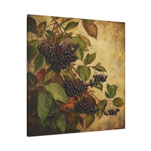 Impression sur toile sureau châssis 3cm tableau végétal grand format carré
