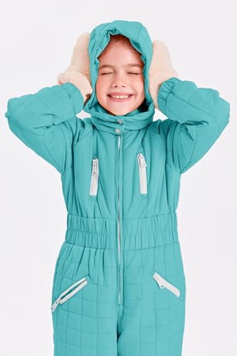Image of Haloumoning Kid Snowsuit Girls Hooded Waterproof Insulated Ski Suit