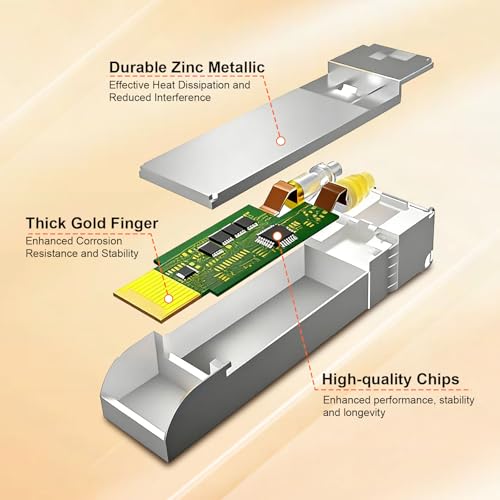 Image of 2Pack 10GBase-LR SFP+ Transceiver, 10G LC Single Mode Module for Cisco SFP-10G-LR, Meraki MA-SFP-10GB-LR, Ubiquiti UF-SM-10G, Mikrotik, D-Link, Supermicro, Netgear DDM, 1310nm, 10km