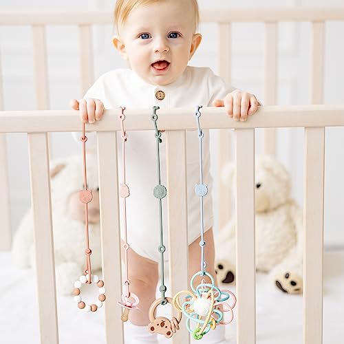 ROCCED Toy Straps for Baby 6pcs, Silicone High Chair Toys Straps