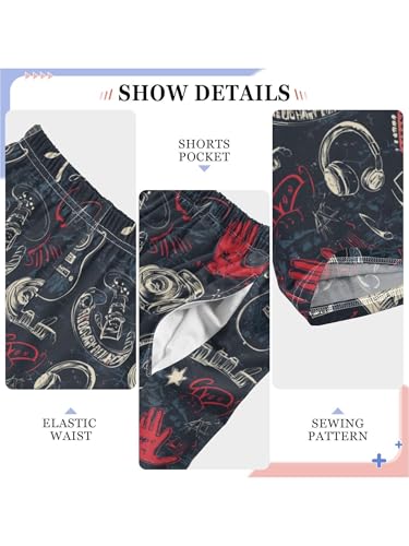 Rock Music Street Style Boys Pants for Kids Jogger Pants with Pockets S4