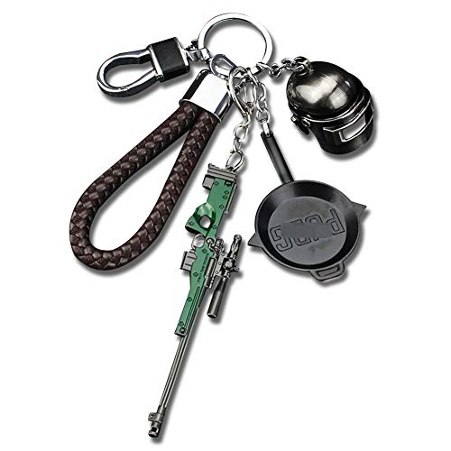 PUBG Metal Keychain Set Eisen Schlüsselanhänger Anhänger, Jedi Survival Big Escape Assault Weapon Modell,G2