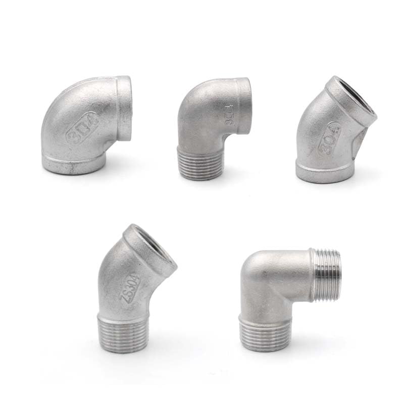 1 codo de rosca macho-hembra de 1/4 pulgadas de 45 grados de acero inoxidable 304 conector de tubería. AIQFTGSNS