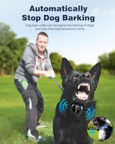 2-in-1 Dog Shock Collar & Dog Bark Collar - Smart Anti Barking Dog Training Collar with 5 Adjustable Sensitivity & 3300FT Remote for All Breeds IP67 Waterproof E-Collar - Image 4
