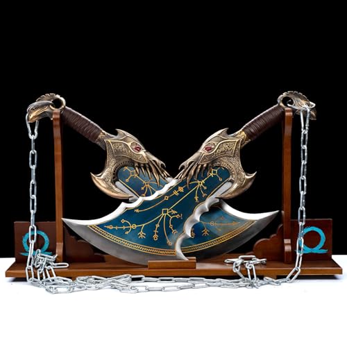 DJDLFJ GYP 13.2lb The Blades of Chaos 2 Sets/5.64lb Leviathans Axe/Hand Forged high Manganese Steel/Collection Role-Playing Gifts(The Blades of Chaos 2 Sets)