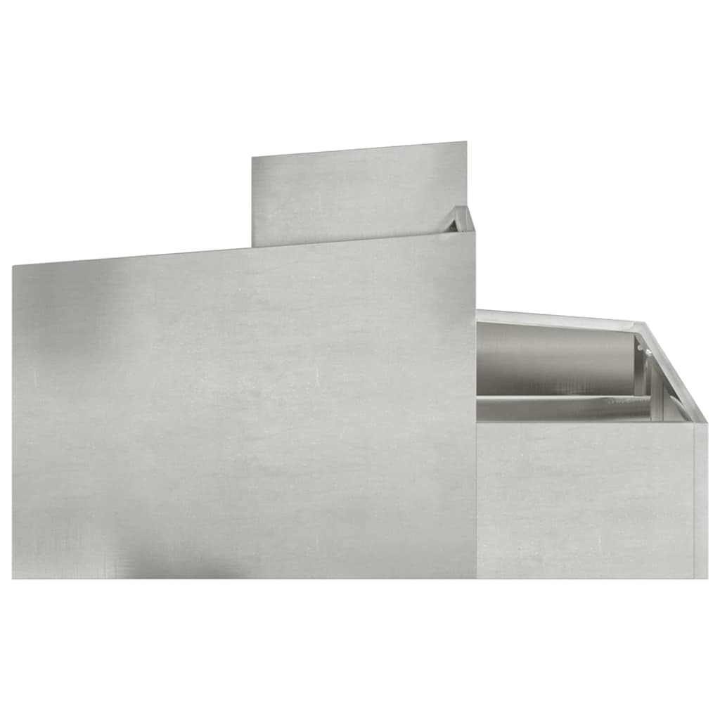 vidaXL Doniczka ogrodowa Srebrny 80 x 80 x 50 cm Stal nierdzewna, Ogród i taras, nowoczesny metalowy doniczka na zewnątrz, dekoracyjny pojemnik na rośliny, akcesoria na patio