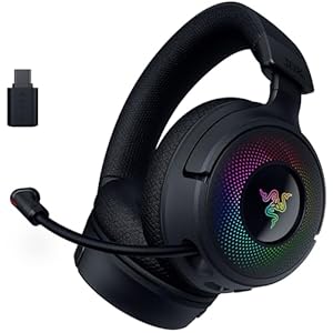 Razer Kraken V4 Wireless Gaming Headset: 2.4GHz, Bluetooth, USB – Super Wideband Mic – 40 mm Drivers – 9 Zone RGB Lighting – for PC, Mac, PS5, Nintendo Switch, Steam Deck, Smartphone – Black
