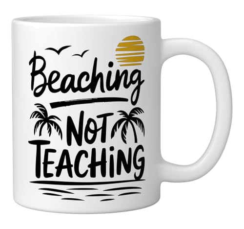 Taza de cerámica para verano con diseño Beaching Not Teaching miniatura 2