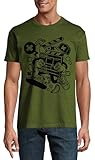 Poids : 155 g/m² Clapperboard Lights Camera Action Movie Director Urban Style Crew Neck Cotton Men\'s T-Shirt Hunter Green, vert chasse, XL