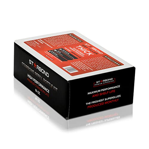 Starbond 16 Oz. Thick Ca Glue Complete Refill Kit (453-Gram) - Premium Cyanoacrylate Glue For Mitre Joint Bonding, Woodworking, Carpentry, Archery Fletching #TOP4