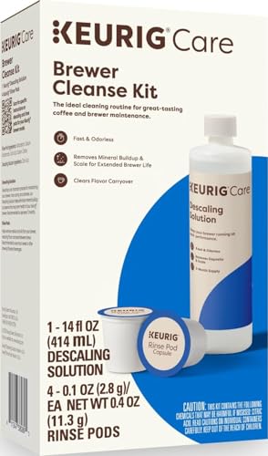 Keurig Brewer Cleanse Kit For Brewer Descaling and MaintenanceIncludes Descaling Solution & Rinse Pods, Compatible with Keurig Classic/1.0 & 2.0 K-Cup Pod Coffee Makers, 5 Count