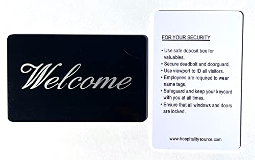 Hospitality Source RFID Hotel Key cards- S50 chip type, Welcome message, 200 per case, $0.36 each