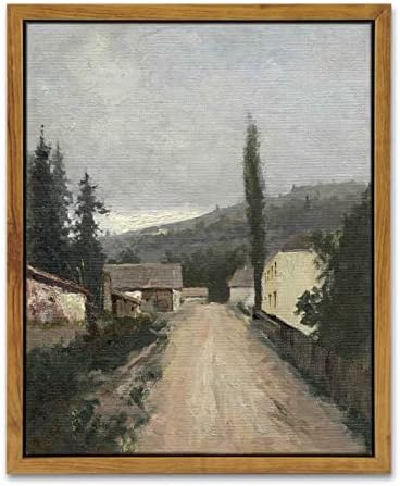 InSimSea Framed Canvas Prints Wall Art, Village Landscapes Oil Painting Eclectic Room Decor, Rustic Wall Decor for Bedroom Living Room Bathroom Office Decor 8"x10"