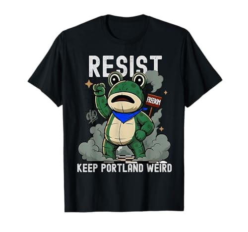 Portland 2025 Resist Portland Frog No Kings Protest Funny T-Shirt