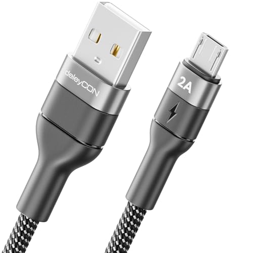 deleyCON 1,5m Micro USB Kabel Ladekabel Datenkabel Laden & Synchronisieren USB-A auf Micro USB Cable Adapter - Handy Smartphone Tablet Kamera Usw.