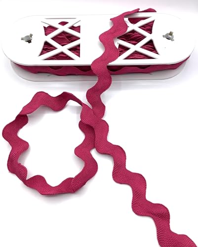 Image of Giant Jumbo RIC Rac Trim - 1-1 /2 Inch (38mm) Wide Zig Zag Sewing Trim - Rick Rack Ribbon for Sewing, Quilting, Costumes, Crafts & Home Decor (Dark Pink, 5 Yards)