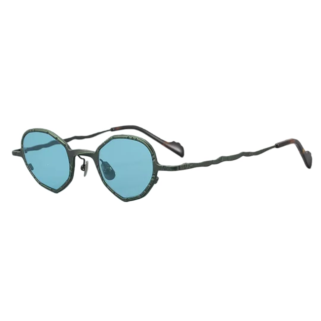 Lunettes de soleil rétro à monture polygonale en titane pur, style outdoor