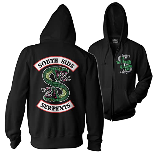 Riverdale Officially Licensed South Side Serpents Zipped Hoodie (Black)