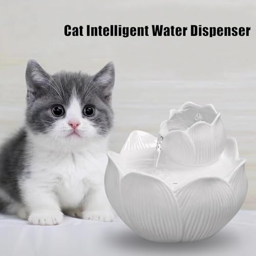Fuente de agua eléctrica para gatos color rosa miniatura 3