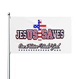Jesus Saves One Nation Under God Flag Farmhouse Yard Outdoor Decor Outdoor Flags 3x5 Ft
