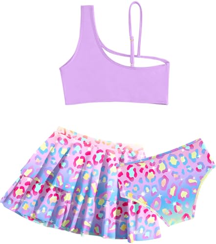Image of RAISEVERN Girls Swimsuit 3 Piece Bathing Suits Cute Swimwear for 5-12 Years