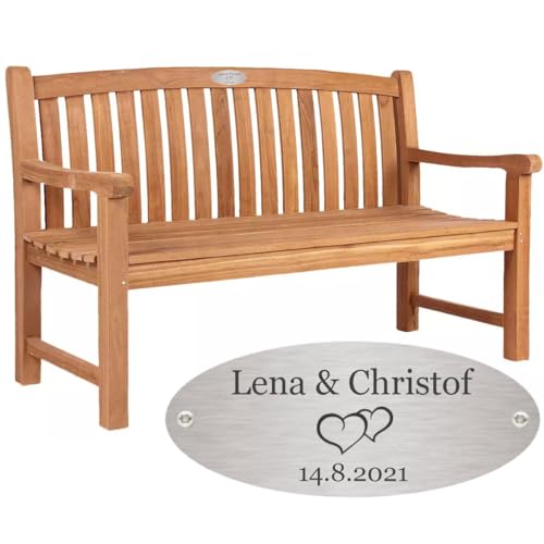 Sterngraf Hochzeitsbank mit Gravur-Schild zB. Herzen (Namen/Datum),...