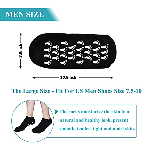Moisturizing Socks, Gel Socks Soft Moisturizing Gel Socks, Gel Spa Socks For Repairing And Softening Dry Cracked Feet Skins (Men Size(Black)) #TOP5