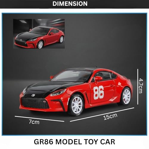 Image of GR86 Diecast Model Car for Kids | 1:32 Scale Alloy Metal Model Pullback Action | Openable Doors, Lights & Sound Effects Toy Car | Perfect for Play & Display | Gift for Kids & Collectors,