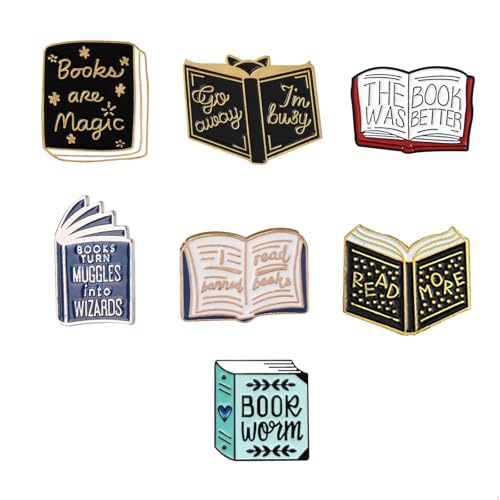 Bücher Anstecknadeln Cartoon Bücher Emaille Pins Geschenke für Bücherliebhaber Dekorative Anstecknadeln für Rucksäcke Kleidung Taschen Jacken Lern Geschenke für Lehrer Schüler