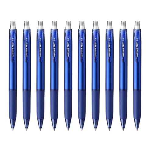 Set de 10 bolígrafos Uni-ball R:E 0.5mm tinta azul borrable miniatura 1