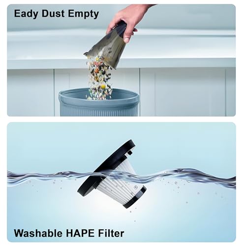 Image of KP-CVC10 4500PA Car Vacuum Cleaner | 2-in-1 Wet Dry Portable 12V Handheld Vacuum | Strong Suction, HEPA Filter, Nozzle Tools for Car Cleaning