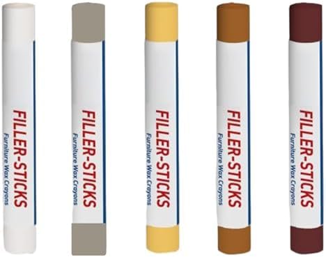 Quick Fix Stick, Quick fix Stick Wood Repair, Wood Repair Wax Pens, 10 Blendable Colors for Hardwood Floors, Cabinets, Furniture, No Tools Mess-Free, Long-Lasting (5 pcs A)