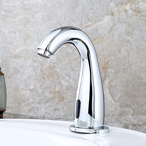 Robinet à capteur automatique mitigeur eau chaude et froide chromé pour lavabo