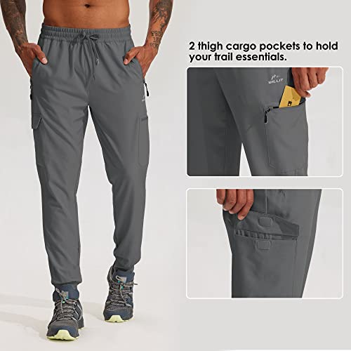 Men's Hiking Joggers Travel Athletic Pants Lightweight Quick Dry Outdoor Running Pants with Zipper Pockets3