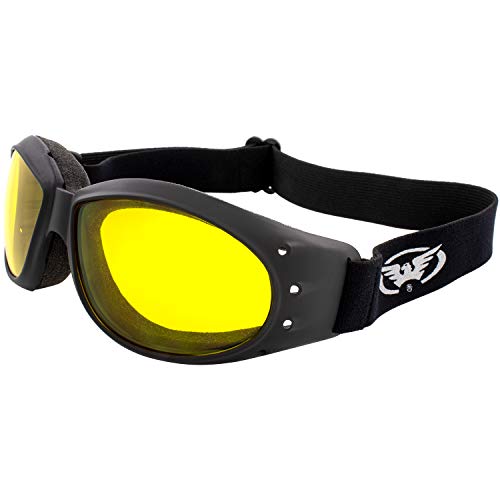 Image of Global Vision Eliminator Dirt Bike Padded Motorcycle Riding Goggles for Men and Women (Black Frame /Smoke Lens)