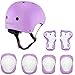 COOLGO Set di Protezioni Casco Bambini Regolabile Ginocchiere Gomitiere e Protezione Polso per Pattini a Rotella,Skateboard e Bicicletta per Bambina e Bambino (Viola)