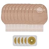 15 PCS Colostomy Bags Two Piece Ostomy Bag Ostomy Supplies Drainable Pouches with Closure for Ileostomy Colostomy Urostomy Stoma Care Cut to Fit (10 PCS Bags+5 PCS Barrier)