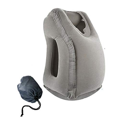 Oreiller de Voyage Gonflable pour Longs Vols Portable Oreiller de Repos Cou Uni Simple Confort Avions Voitures Autobus Trains Napping Camping Cover